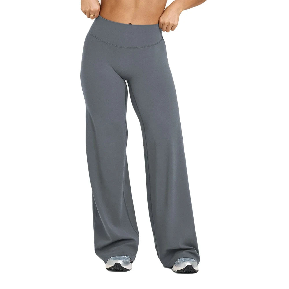 High Waisted Straight Leg Yoga Trousers