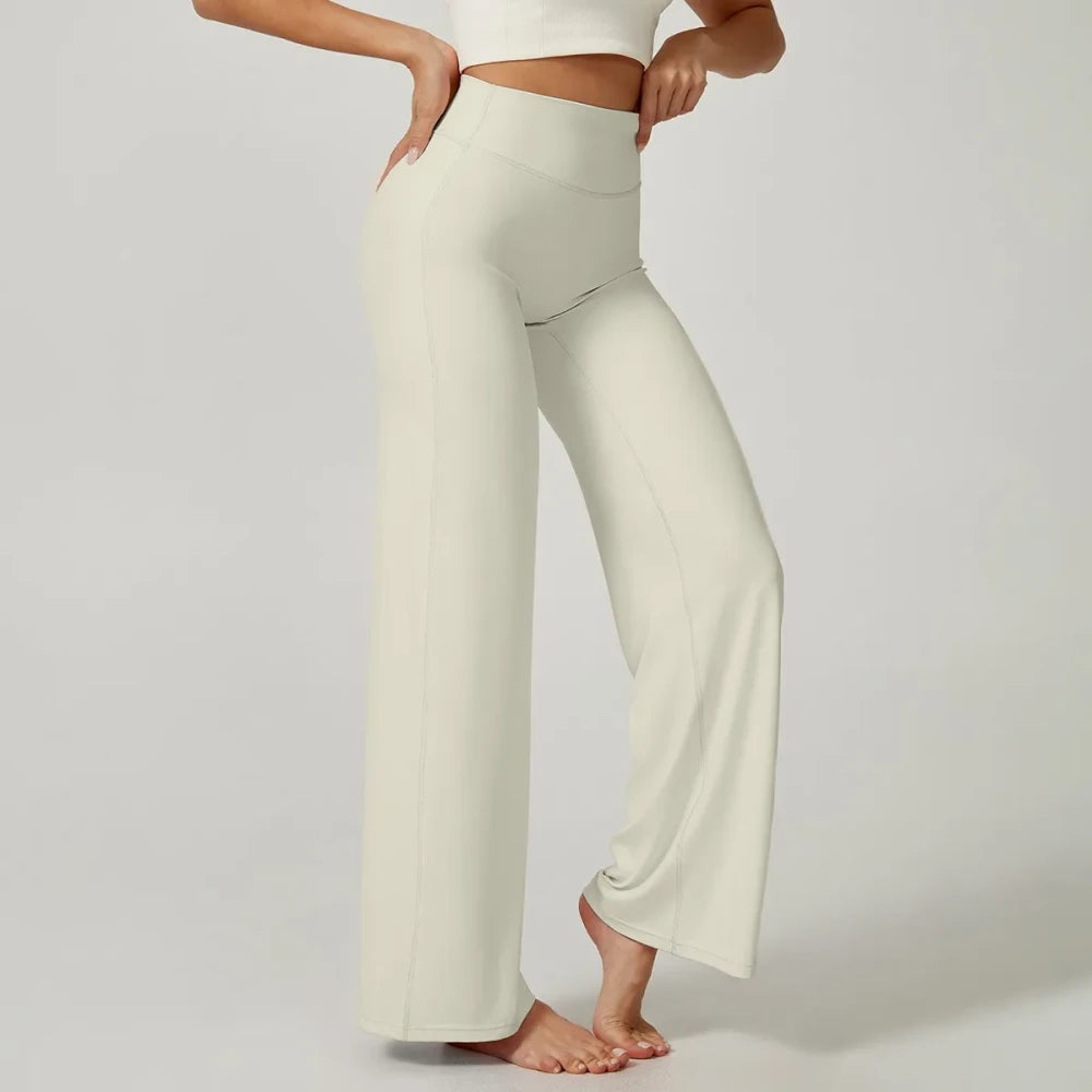 High Waisted Straight Leg Yoga Trousers